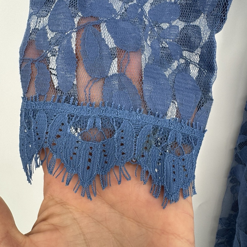 Free People Blue Asymmetrical Lace Dress - Picture 4 of 11